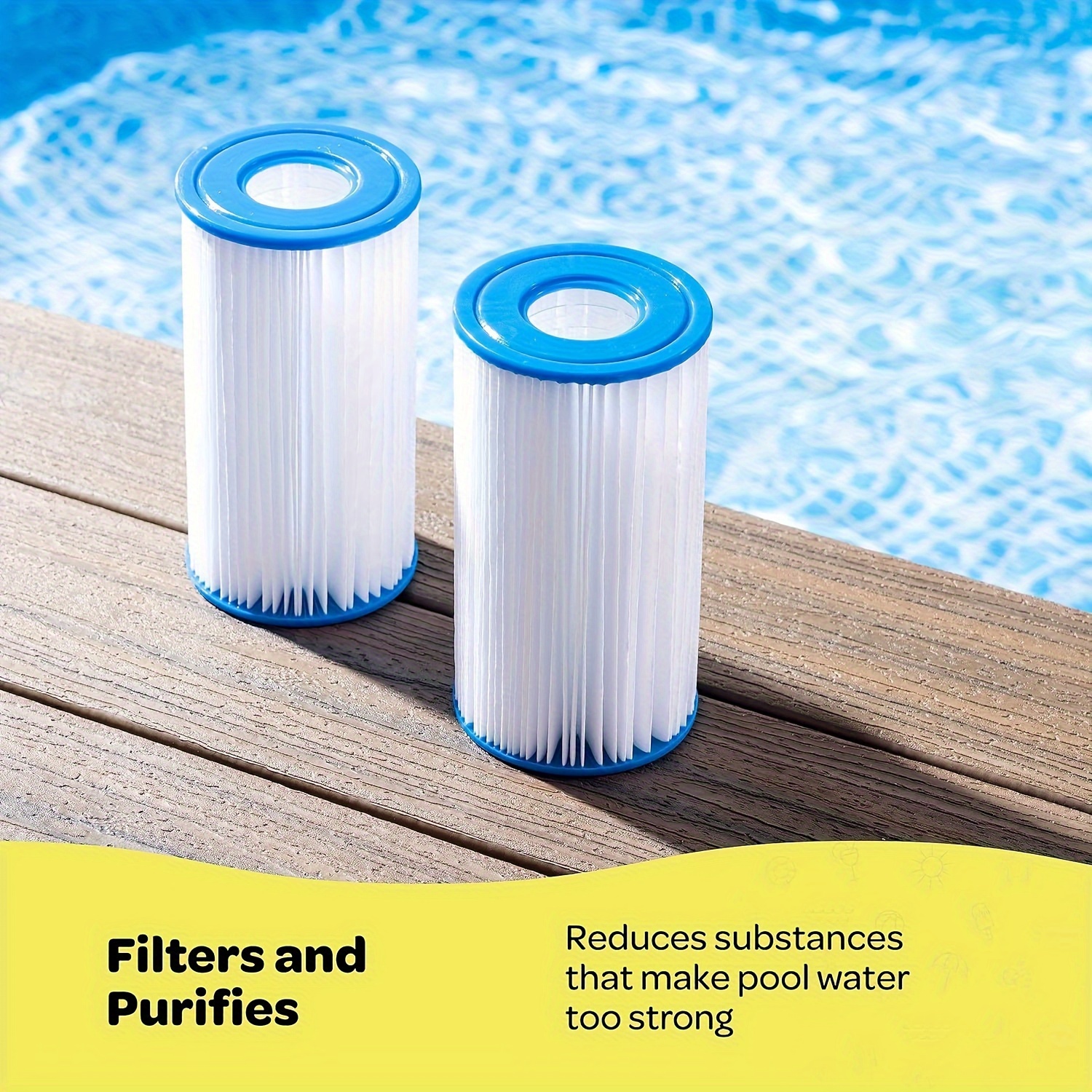 

2 Packs, Fits Type A Or C, Compatible With 29000e/59900e, Easy Setup Pool Filter, Summer Vacation Or Summer Wave Above Ground Pool