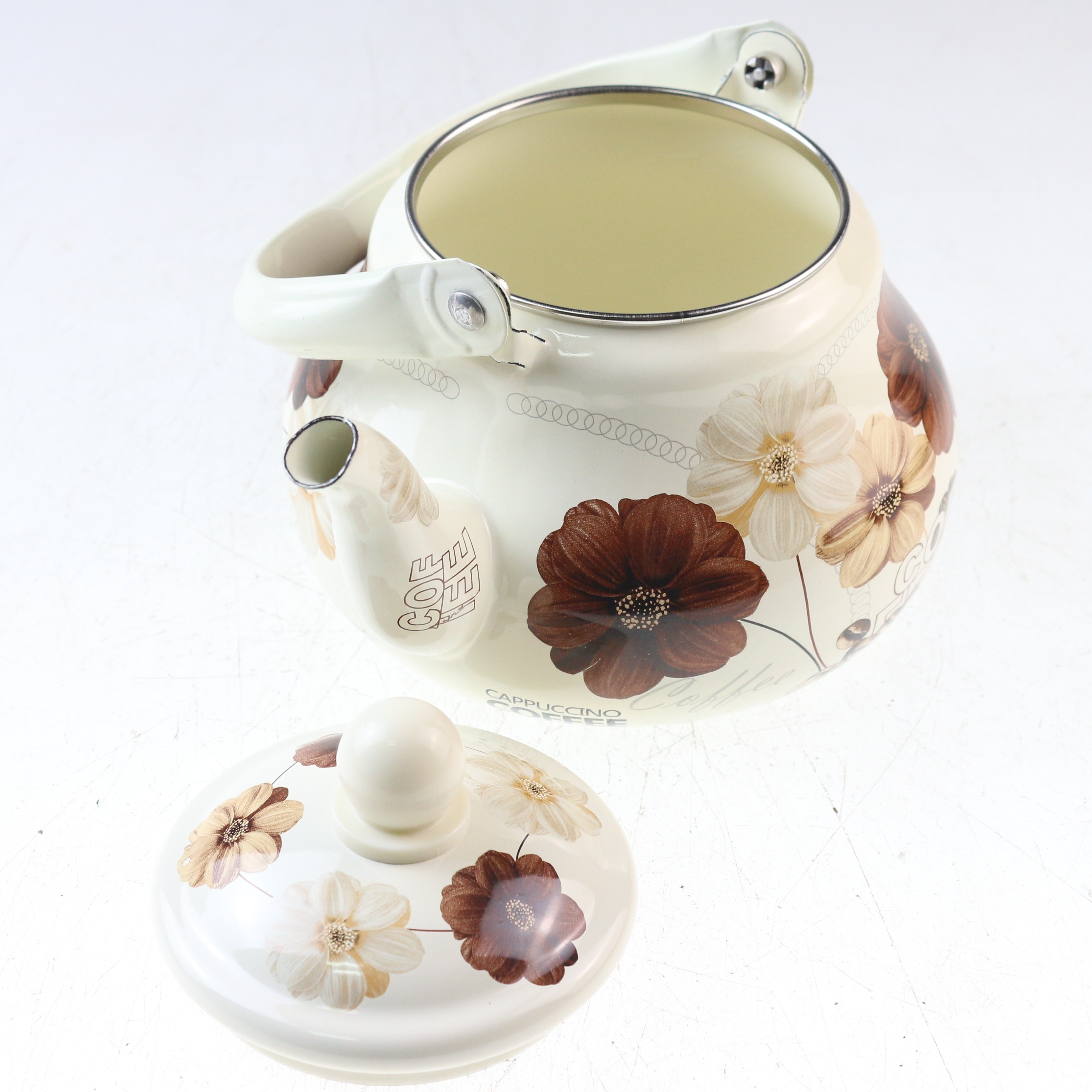 Birds And Flowers Patterns Enamel Kettle Tea Pot Coffee Pot - Temu