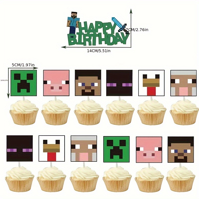 7pc. Minecraft Pixeled compleanno palloncini articoli per