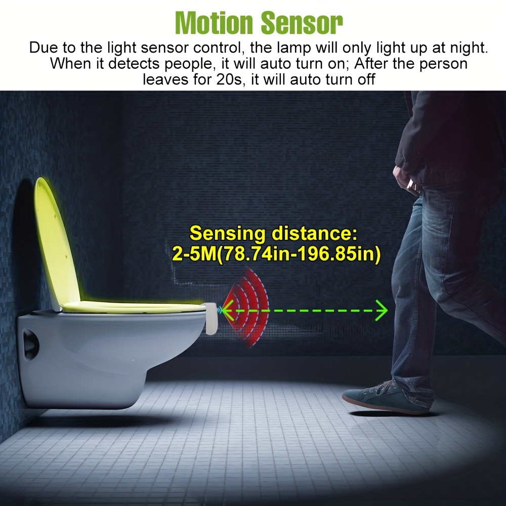 Toilet Motion Light LED Toilet Motion Sensor Night Light Toilet