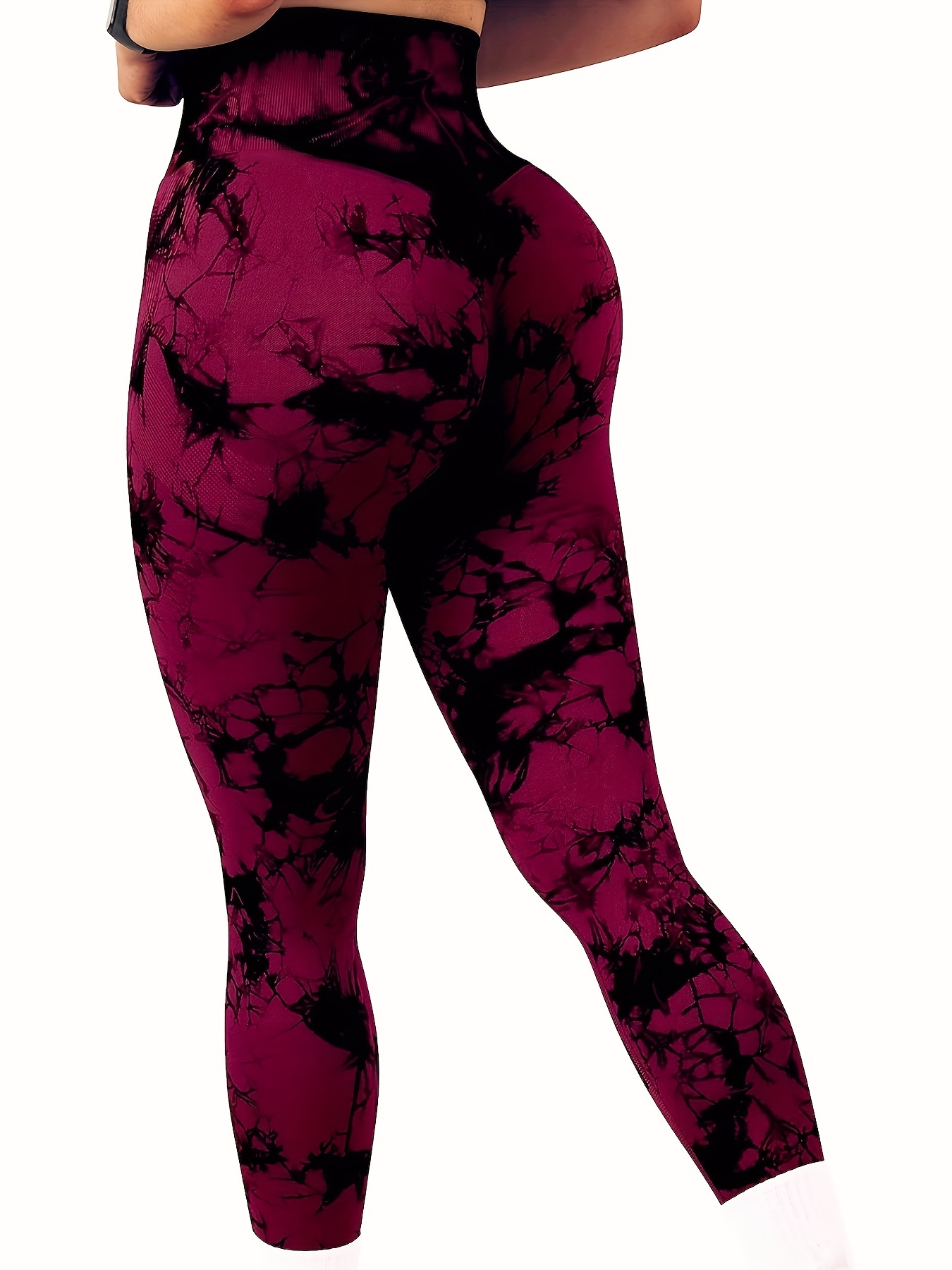 Buy OVESPORT 3 Pack Tie Dye Seamless High Waisted Workout Leggings for  Women Scrunch Butt Lifting Yoga Gym Athletic Pants, 3pack-red/Rose/Purple,  S at