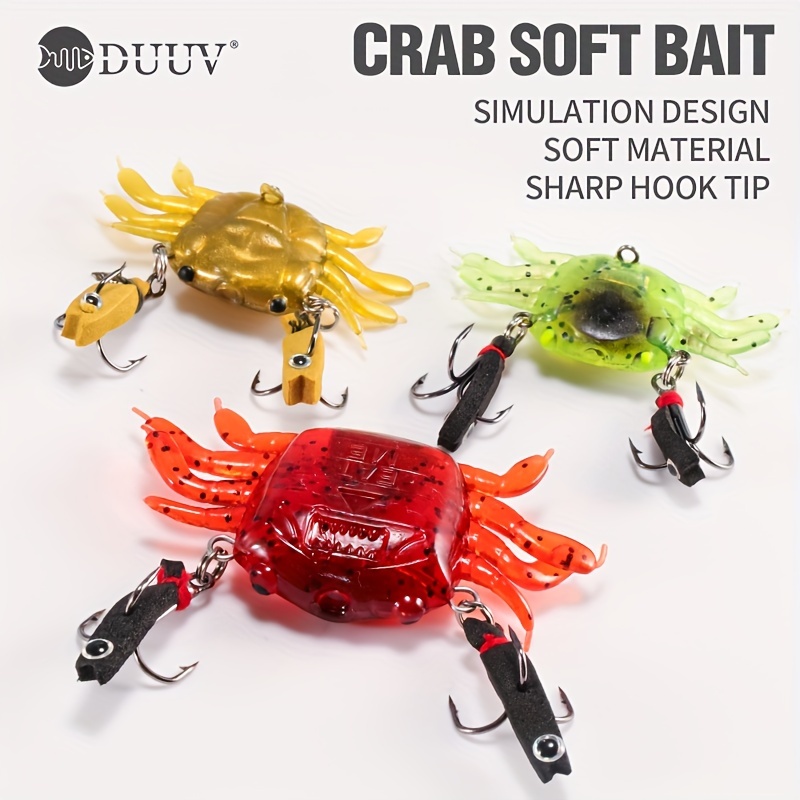 MOTZU Set of 10 Artificial Crab Baits, 3D Simulation Crab Soft