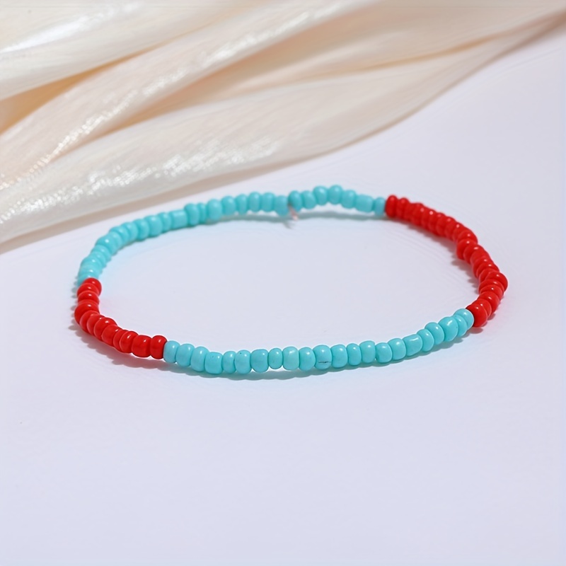 10Pcs/Set Bohemian Vacation Random Colorful Beads Stacking Ladies Hand String Bracelets, Resin Beads Hand Decoration,Bracelet for Women,Temu