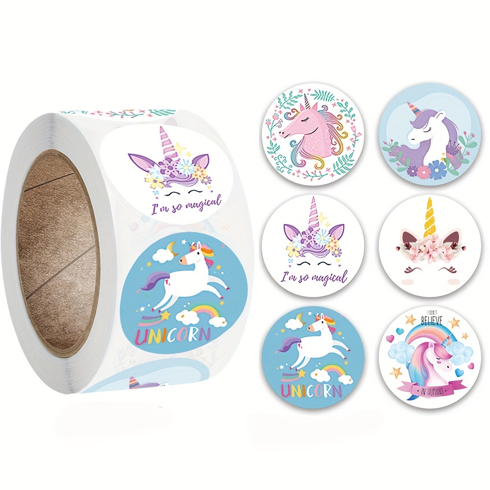 

500pcs Cartoon Unicorn Sticker Reward Sticker Gift Decoration Label Stationery Stickers