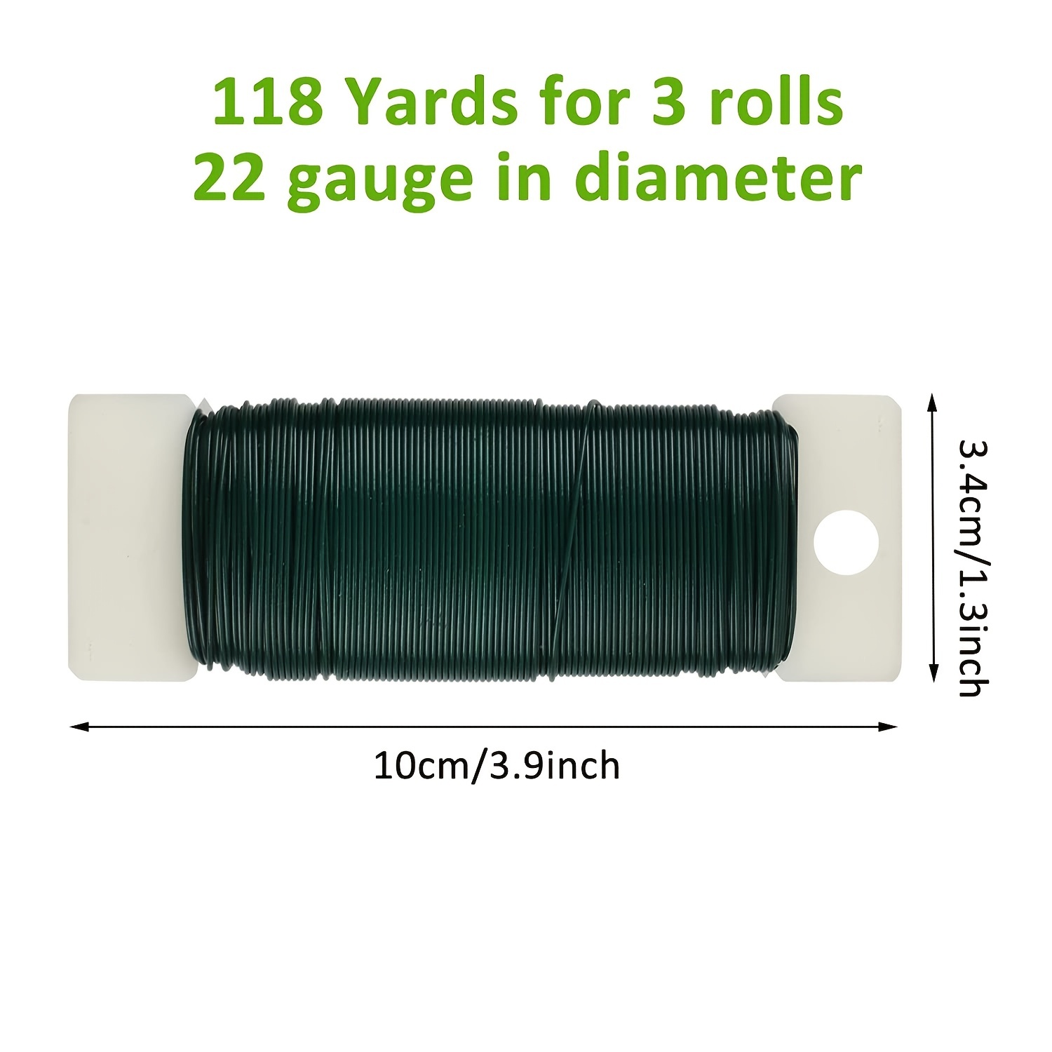 Spooled Floral Wire 30 Gauge 118' - Green 