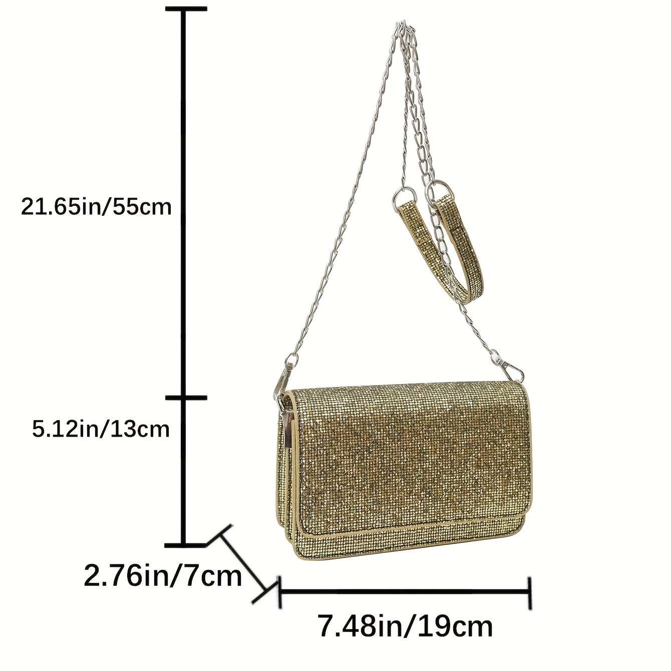 Purse For Women's & Girls Party Sling Bag with Gold Chain