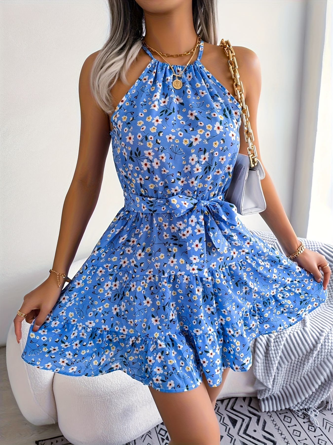 Plus Size Ditsy Floral Print Cami Dress