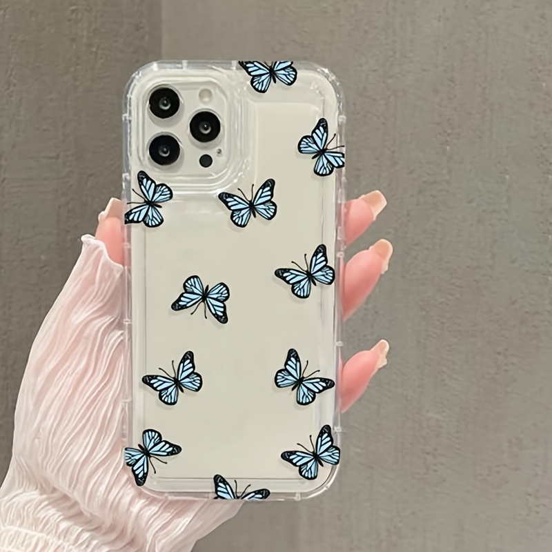 Butterfly Crystal Clear Case For iPhone 11 Fundas iPhone 15 14 13