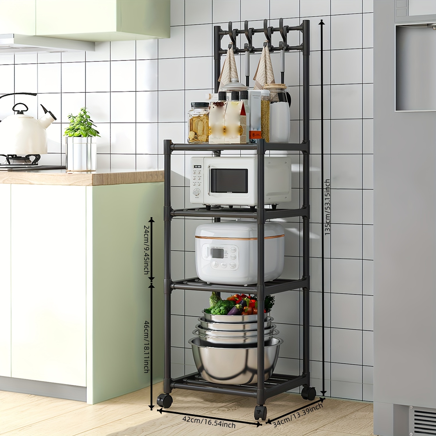 Multi layer Kitchen Storage Hook Shelf Under Cabinet Pots - Temu