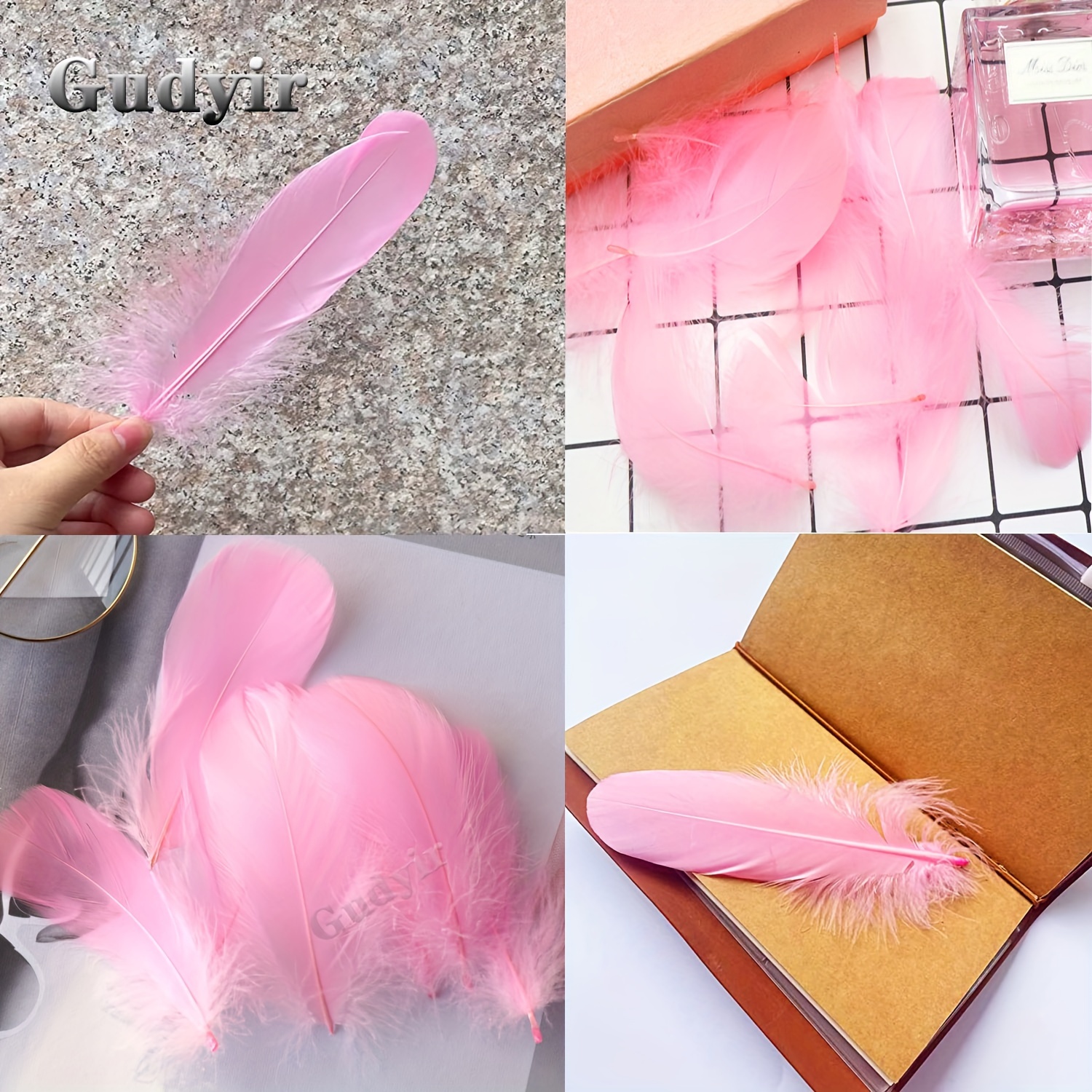 HaiMay 1000 plumas coloridas para manualidades, bodas, decoración de fiesta  en el hogar, 3-5 pulgadas, 10 colores, plumas para manualidades