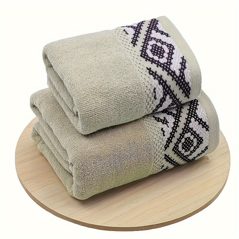 Leaf Pattern Towel Set Soft Hand Towel Bath Towel Household - Temu