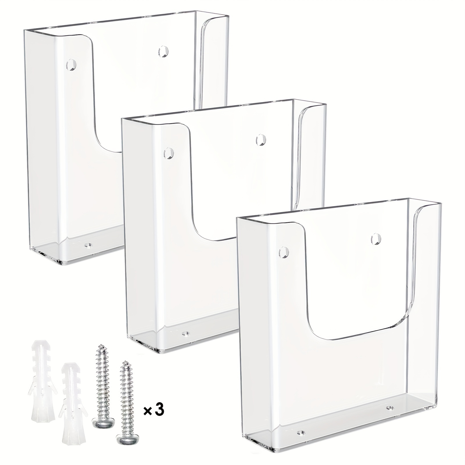 Wall Mounted Acrylic Brochure Holder Clear Literature Holder For Flyers  And Pamphlets Easy To Use And Durable Temu