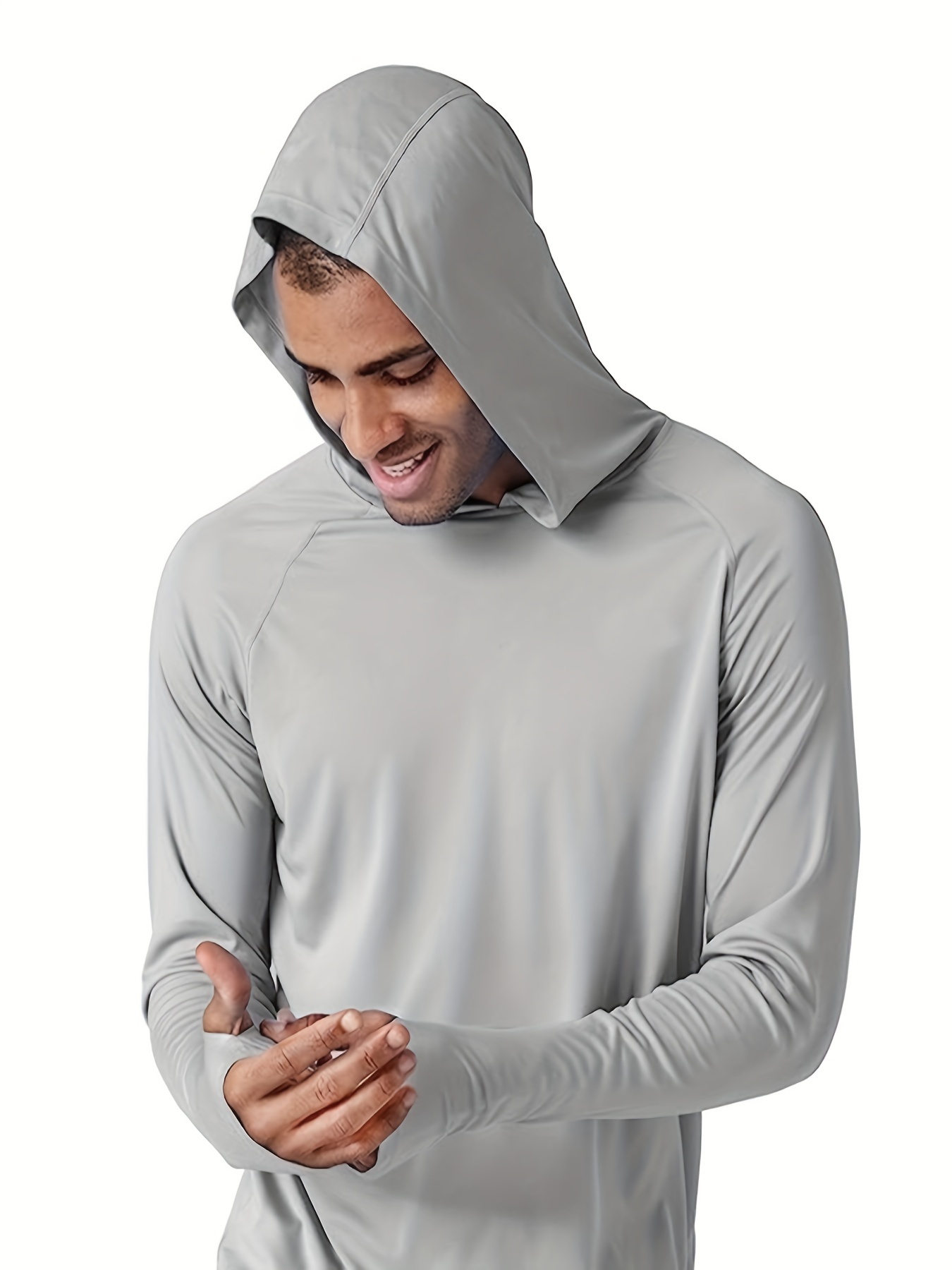 Camisa Capucha Protección Solar Upf 50+ Hombre Manga Larga - Temu