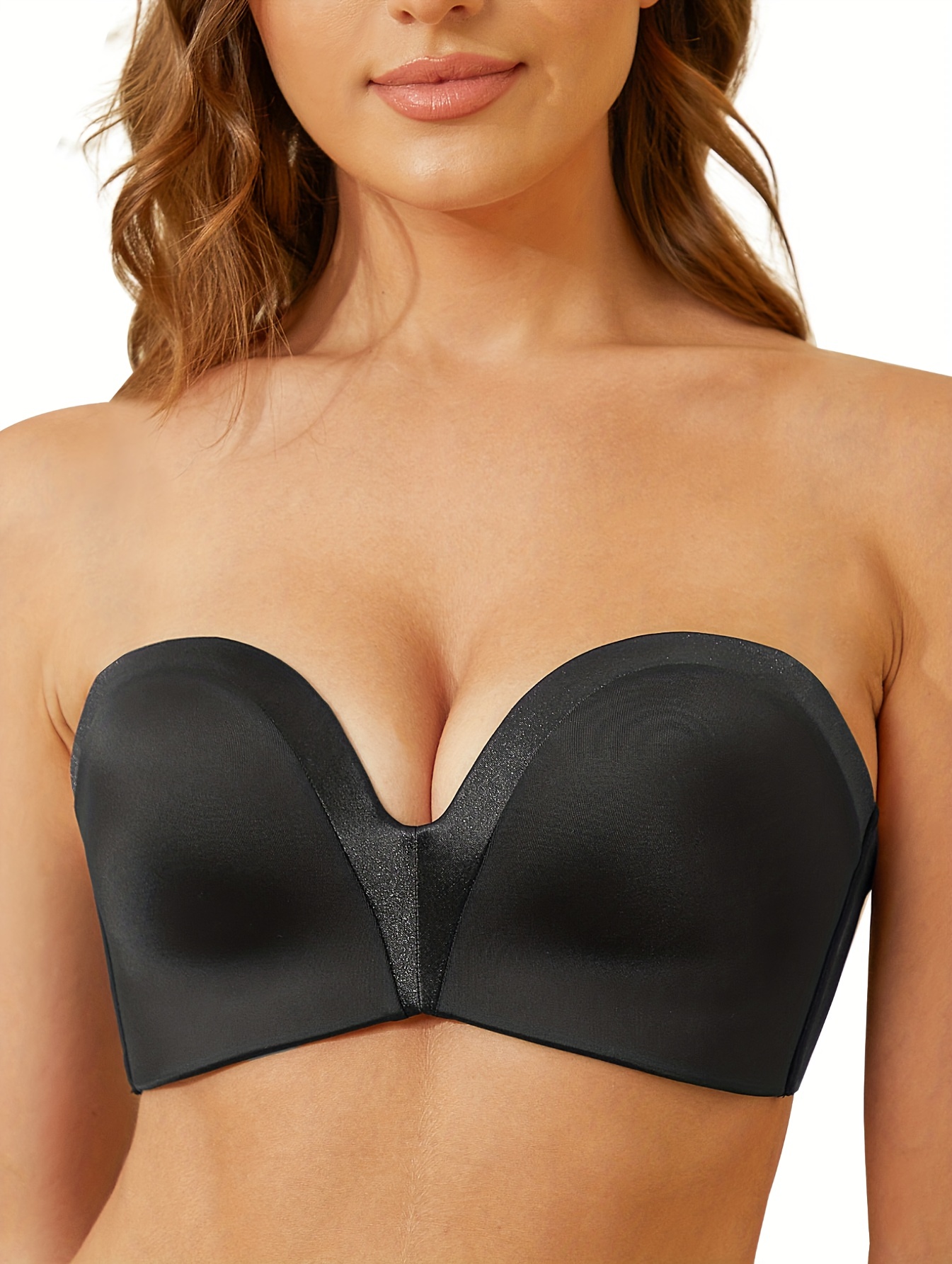 Simple Solid Strapless Bra Comfy Breathable Push Tube Bra - Temu New Zealand
