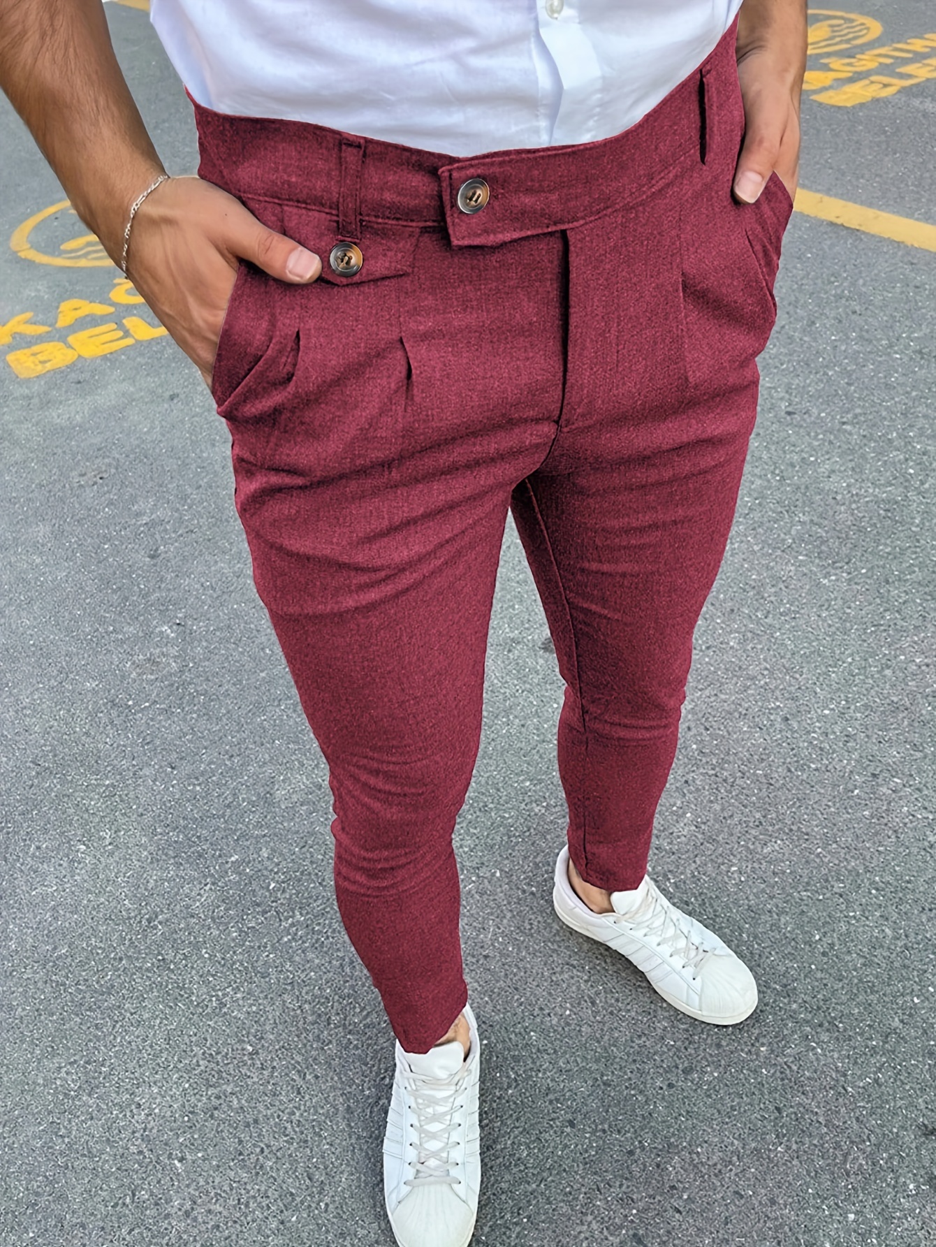 Men's Elegant Slacks Semi formal Dress Pants Business - Temu