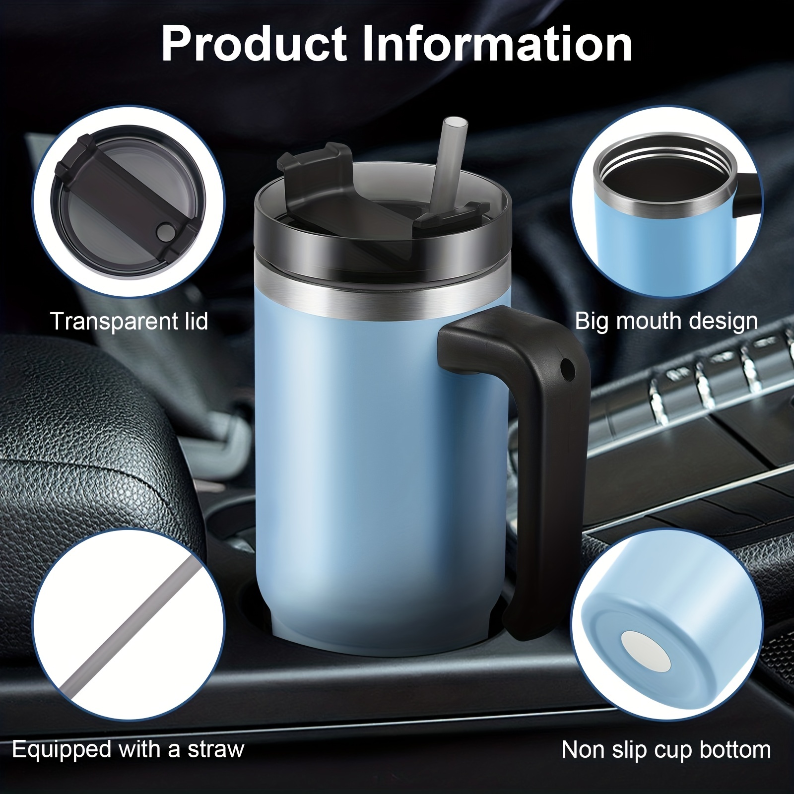 30oz Car Handle Tumbler Coperchi Tazza Caffè In Acciaio - Temu Italy