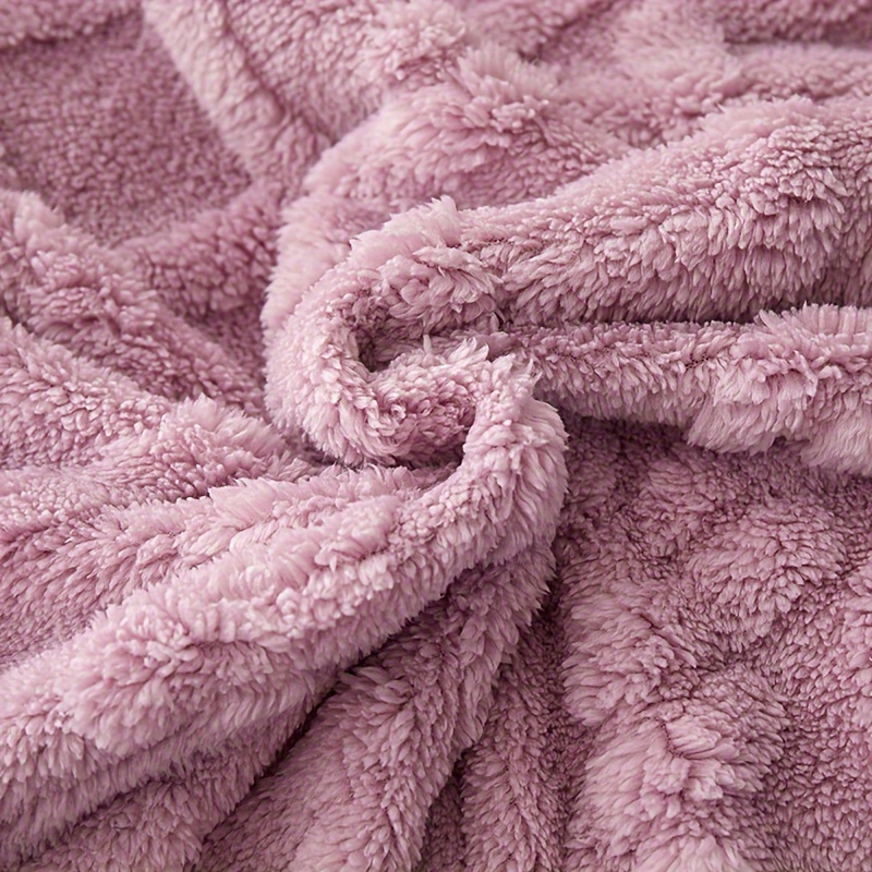 1pc     fuzzy rhombus jacquard blanket soft nap office blanket couch throw blanket air conditioner multifunctional throw blanket   for   gift details 32