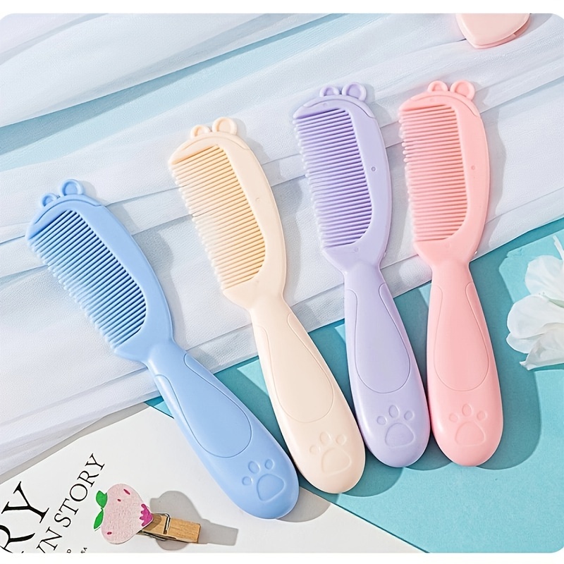 soft rubber hair brush set gentle scalp massage comb for boys girls details 5