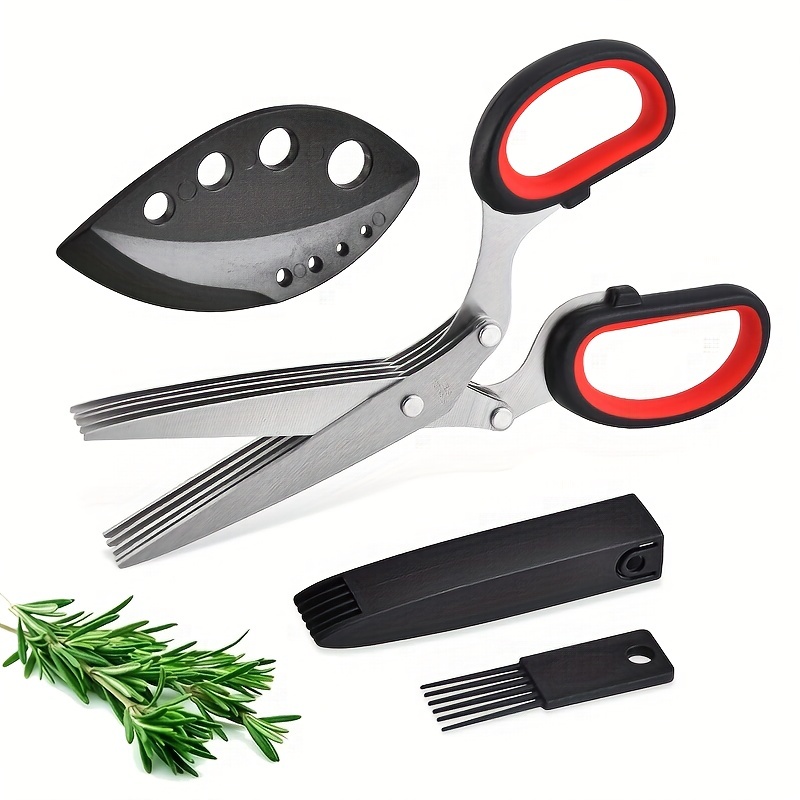 Herb Scissors Leaf Herb Stripper Stainless Steel 5 Blades - Temu