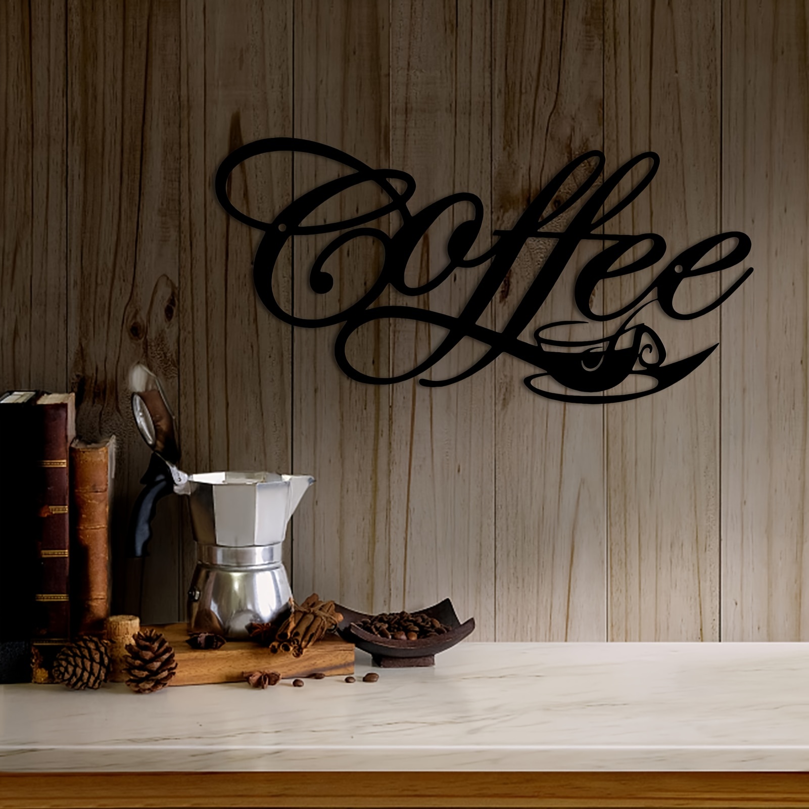 Coffee Sign Coffee And Tea Bar Sign Metal Hanging Wall Art - Temu