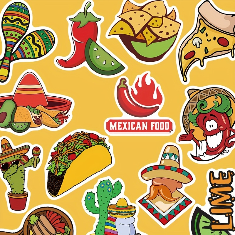 Mexican Style Food Stickers, Mobile Phone Case Decoration, Creative Fun  Mobile Phone Back Stickers, Waterproof - Temu Slovenia