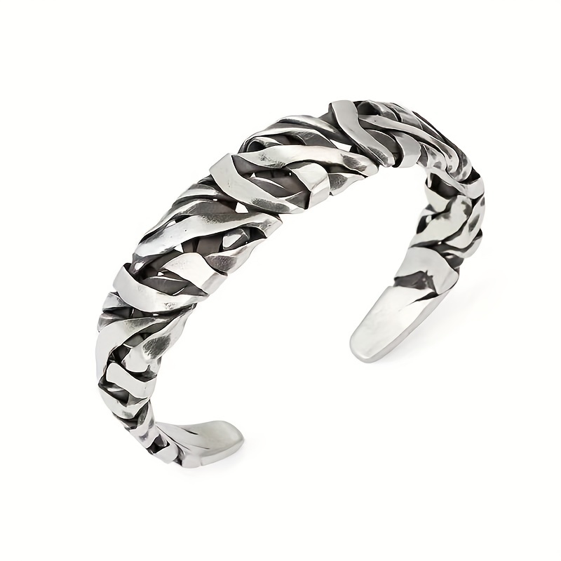 Men's Retro Bracelet with Irregular Geometric Stripe