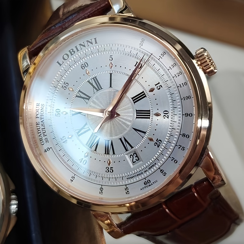 Lobinni Men's Watch Fully Automatic Mechanical Watch Large Dial Waterproof  Luminous Watch - Temu