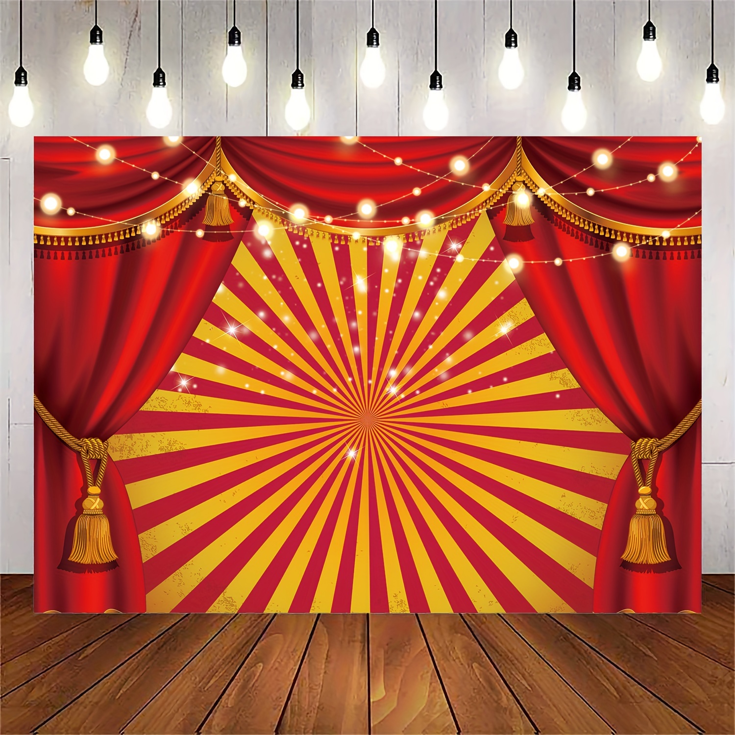 Decoración de escenario Pared de circo Show Theme Party Telones de fondo  Tienda de circo Foto Telón de fondo Vinilo Fotografía Telón de fondo Bebé  Cumpleaños Banner -  España