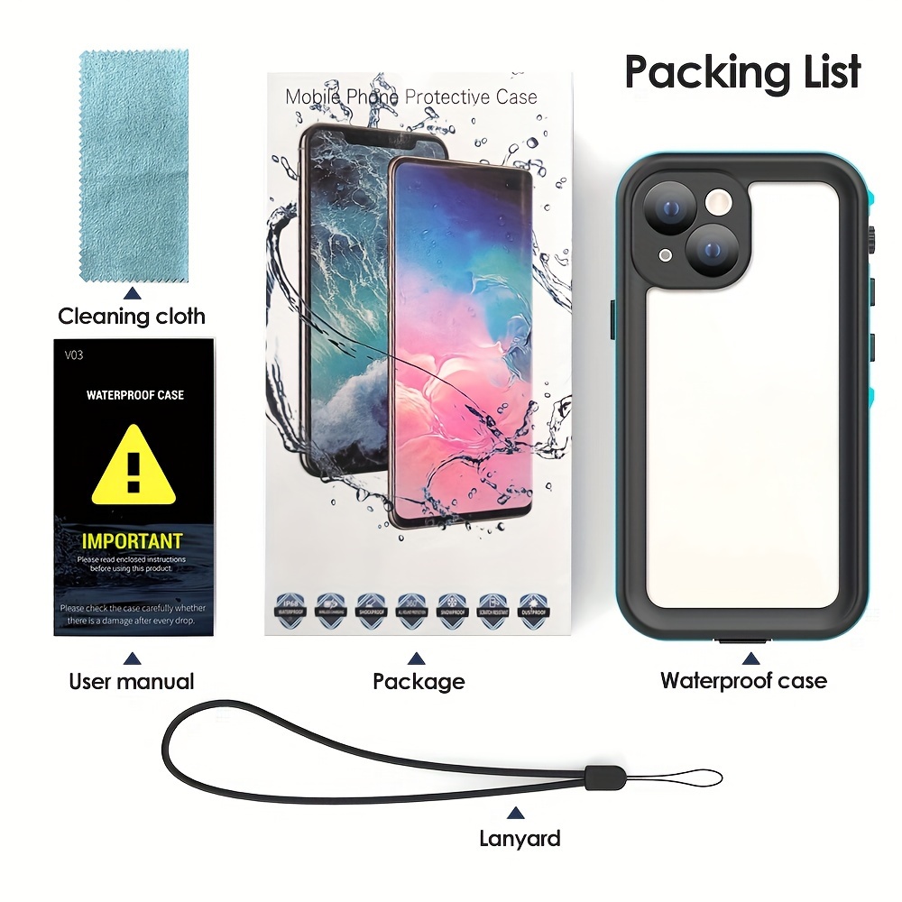 ALBERTATECH Iphone X/xs Waterproof Case With Built-In Screen Protector Shockproof Snowproof Dustproof Cases, Ip68 Certified