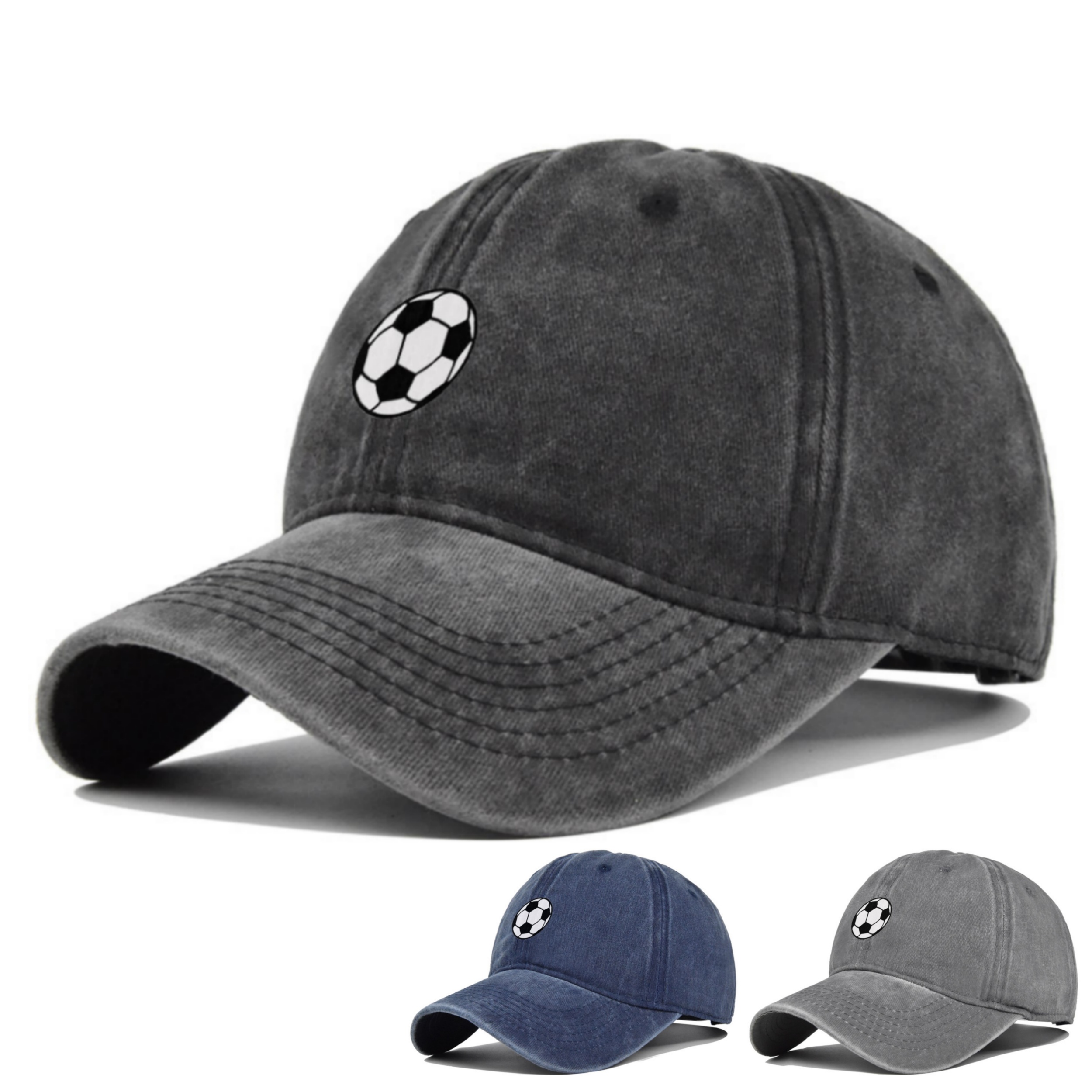 Grey Cartoon Graphic Lightweight Baseball Baseball Hat, Dad Hats, Men's 1pc Football Print Washed Vintage Casual Sports Baseball Temu