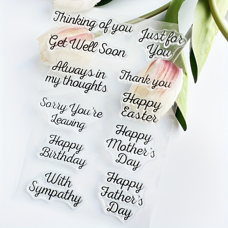 Happy Father's Day Clear Stamps for Card Making Blessing Love Words Clear  Stamp Father Day Transparent Silicone Stamps for DIY Scrapbooking Supplies
