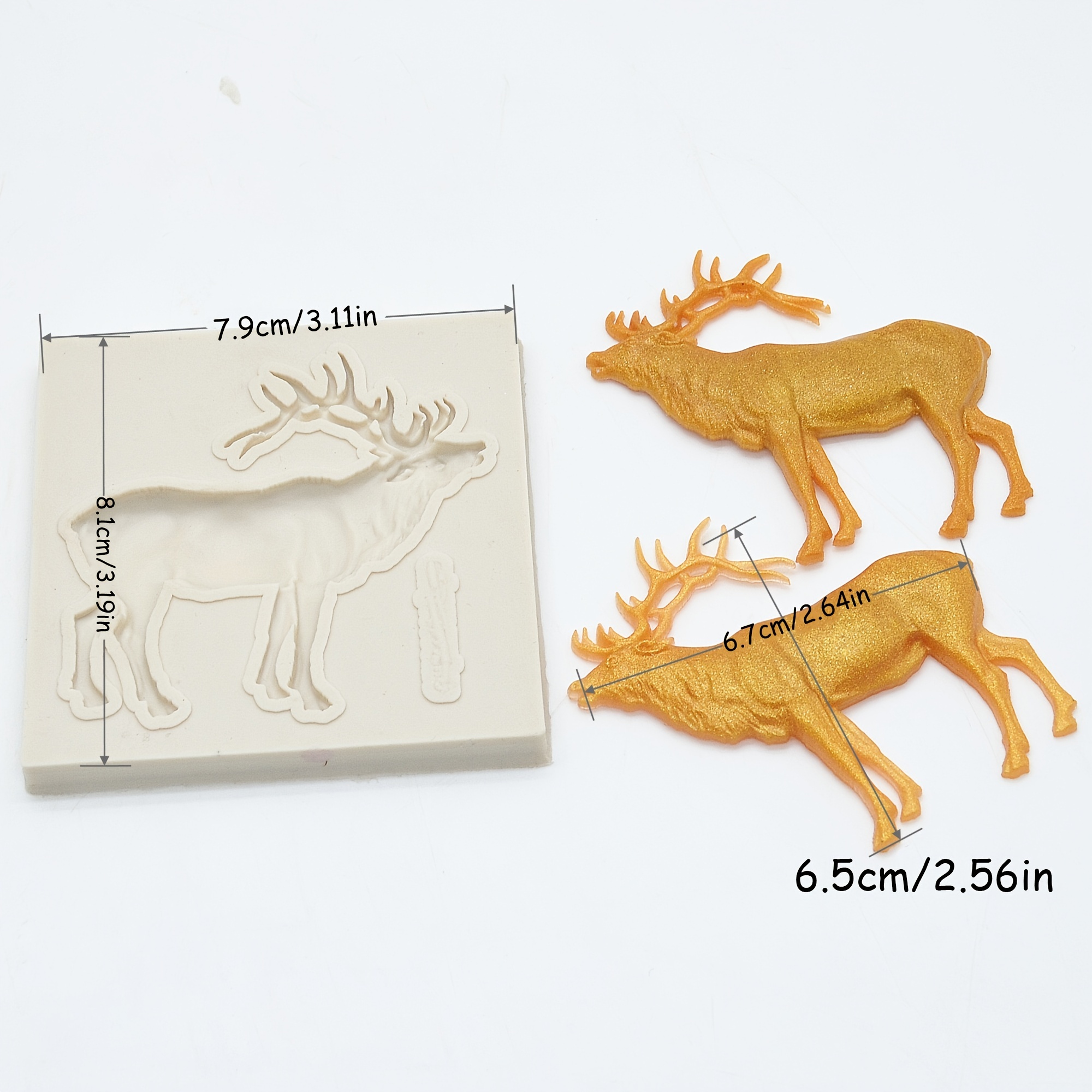 RFGHAC Christmas Deer Silicone Mold 3D Stag Head Fondant Molds Elk Mold For Christmas  Cake Decoration Cupcake Topper Candy Chocolate Polymer Clay Gum Paste Set  Of 3 - Yahoo Shopping