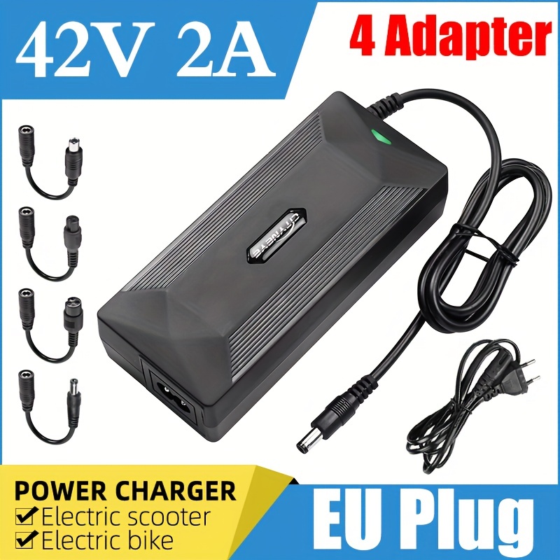 Chargeur trottinette Electrique 42V 2A Chargeur Batterie Vélo 36V Lithium +  sac