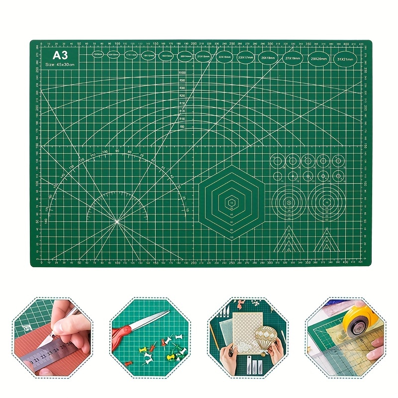 1pc Plaid Pattern Cutting Mat, Purple PVC Cutting Board For DIY Craft