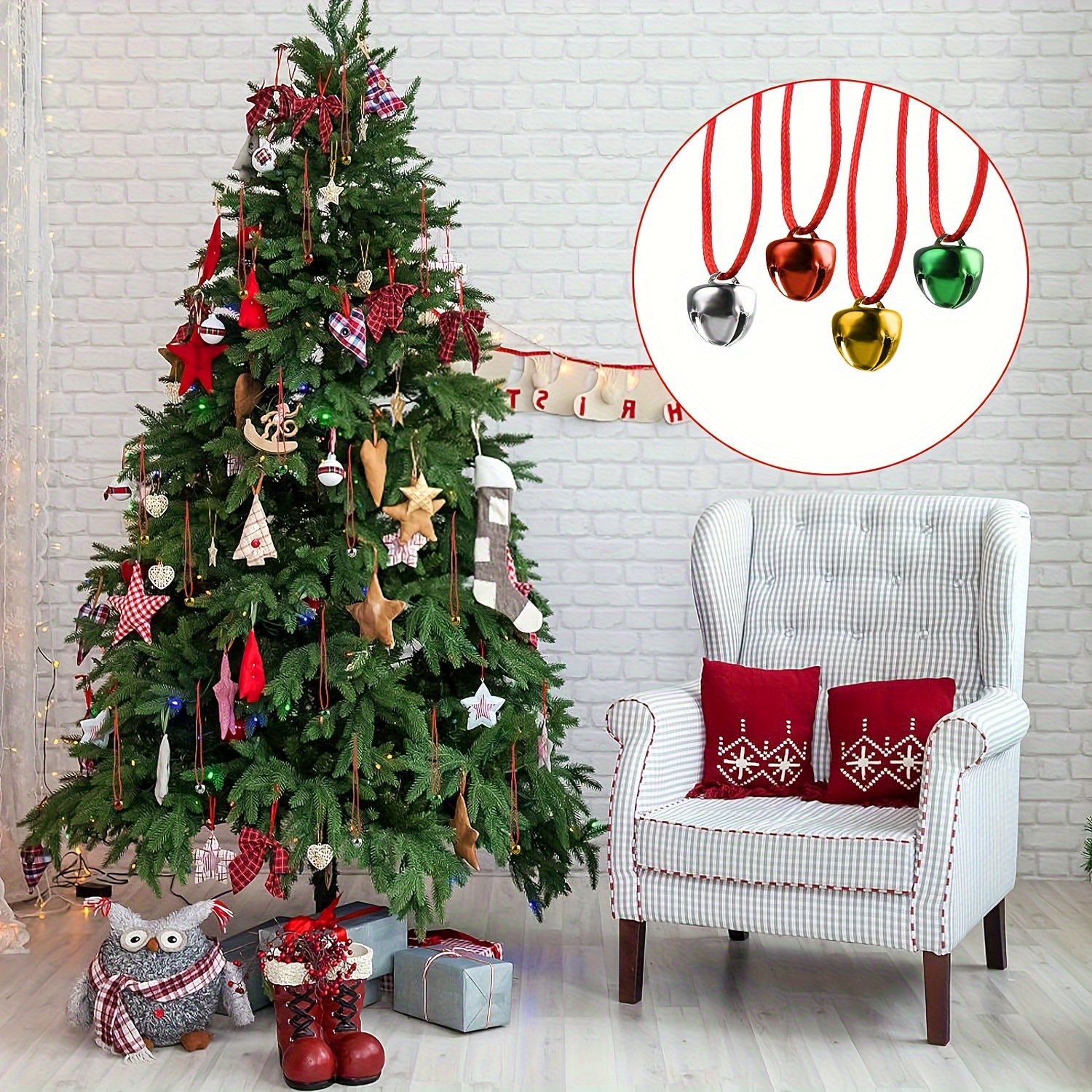 Jingle Bells, Christmas Bells With Cords, Colorful Diy Mini Craft