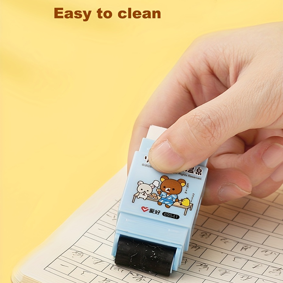 Erasers For Students Cute Erasers With Cover And Roller - Temu