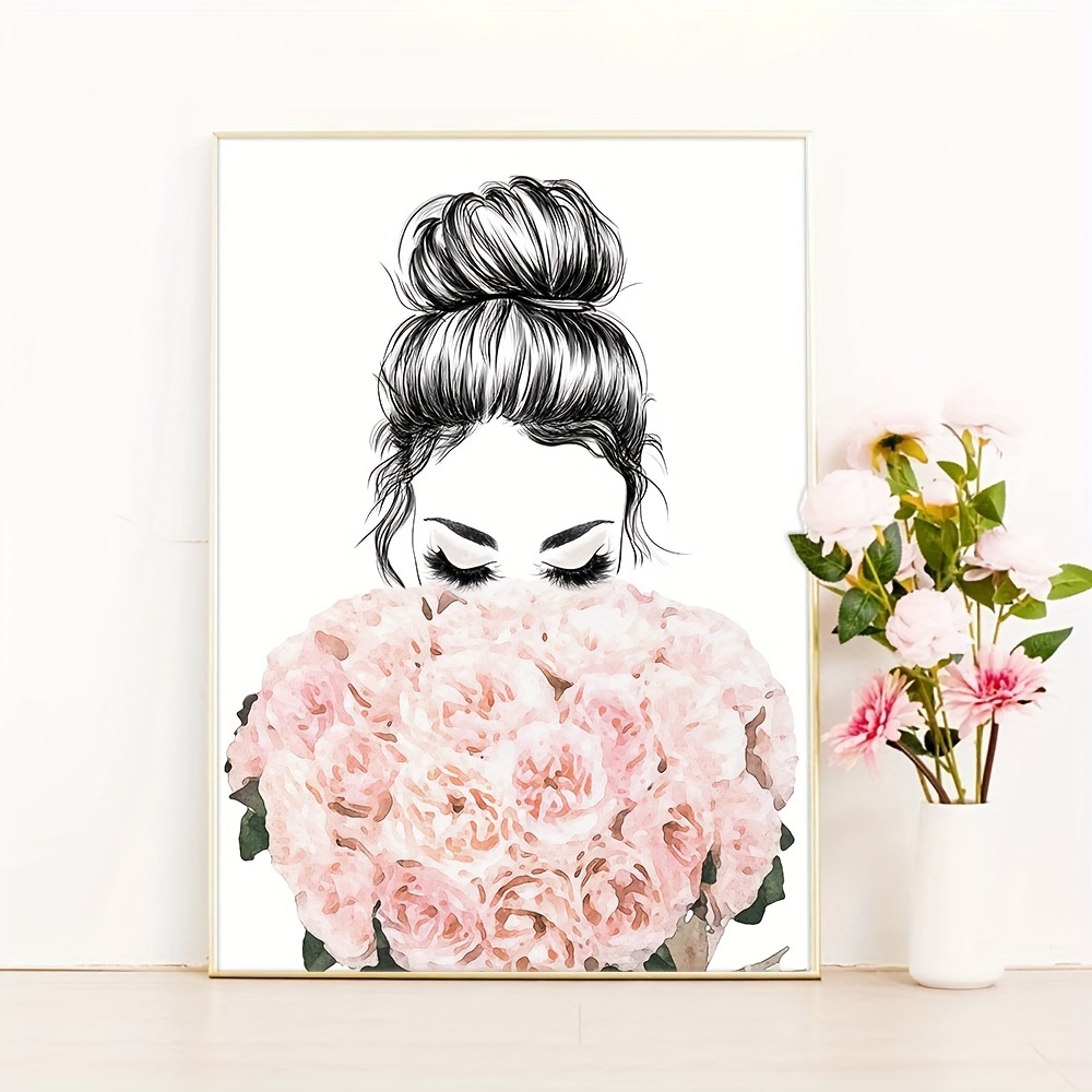 ANHUIB Set di 7 Poster di Moda,Moderni Poster da Parete per Soggiorno,Rosa  Fiori Quadri per Stanza Delle Ragazze,Arte Stampe da Parete Donna per Camera  da Letto Decorazioni Muro,3xA3＋4xA4,Senza Cornic : : Casa