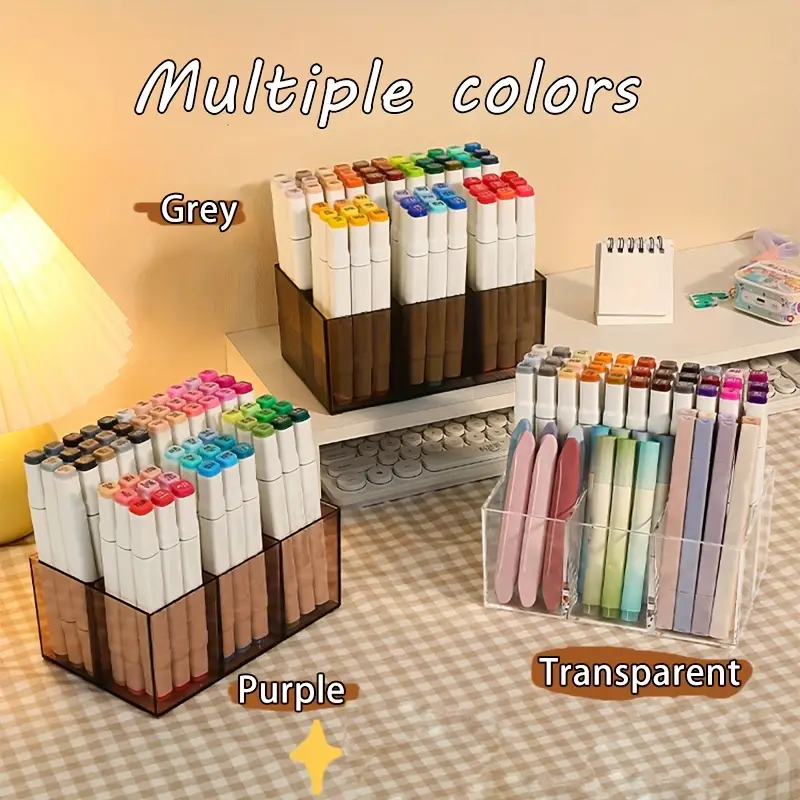 Art Marker Storage Rack For 50 Markers, Transparent Acrylic Pen Holder,  Desk Organizer With 4 Compartments, Marker Organizer Pen Caddy For Office  School Home Art Supply - Temu Israel