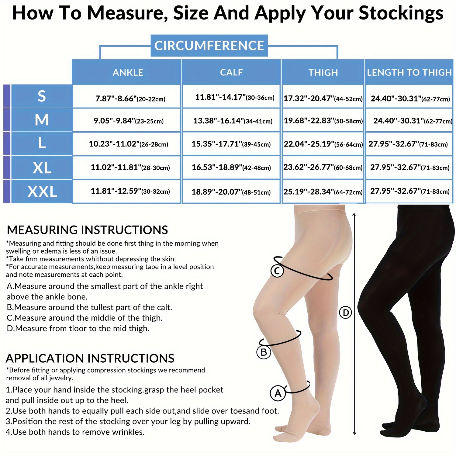 1 Pairs Compression Pantyhose For Women And Men, Closed Toe Compression  Stockings, 15-20 MmHg Graduated Compression Pantyhose