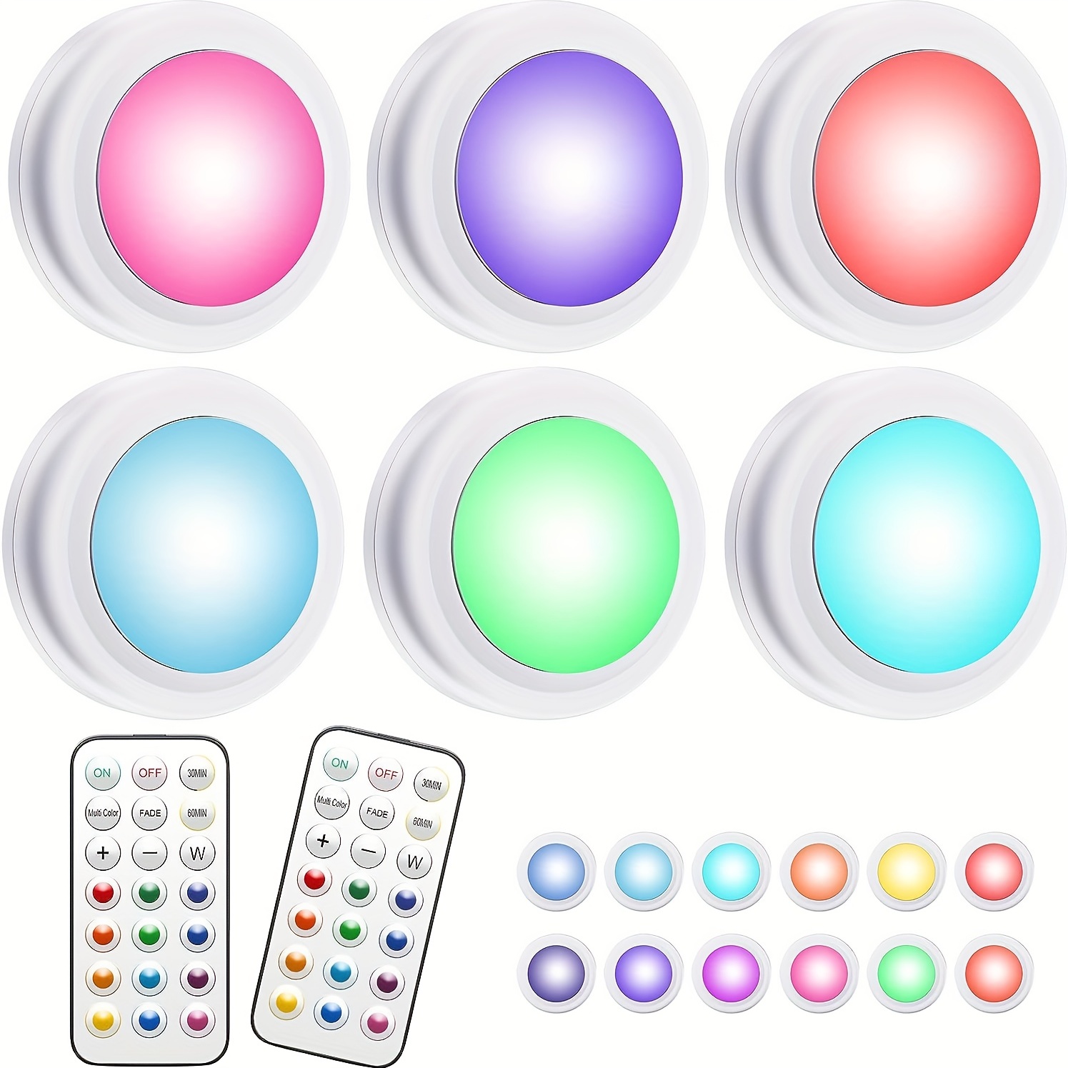 Wireless Led Puck Lights With Remote Control,battery Powered