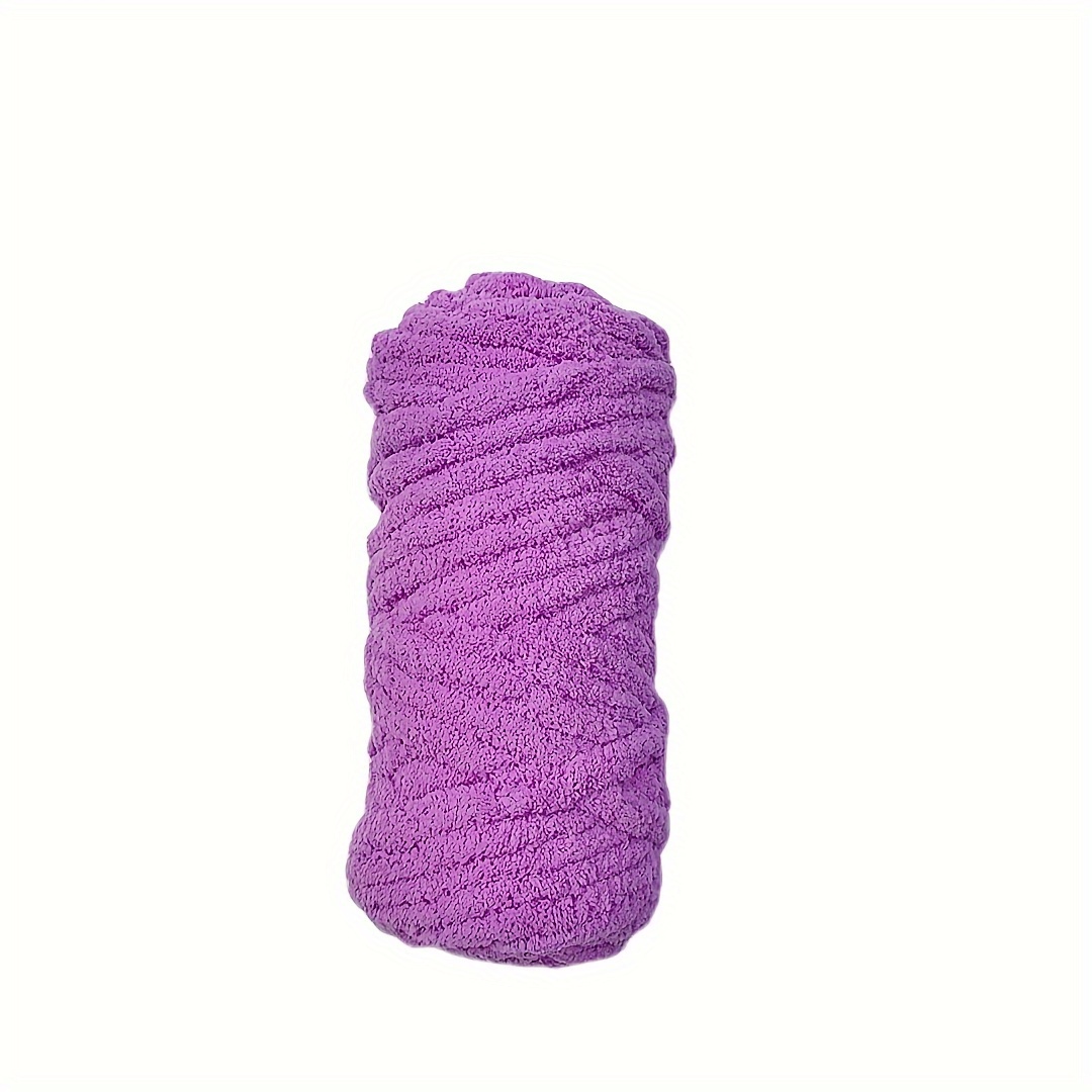 Purple 500g DIY Chenille Yarn,100% Polyester,Chunky Yarn,Jumbo Yarn,for Arm  Knititng Blanket Throw Scarf