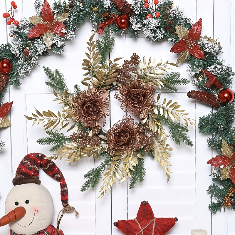 Christmas Decoration Simulation Flower Small Wreath - Temu