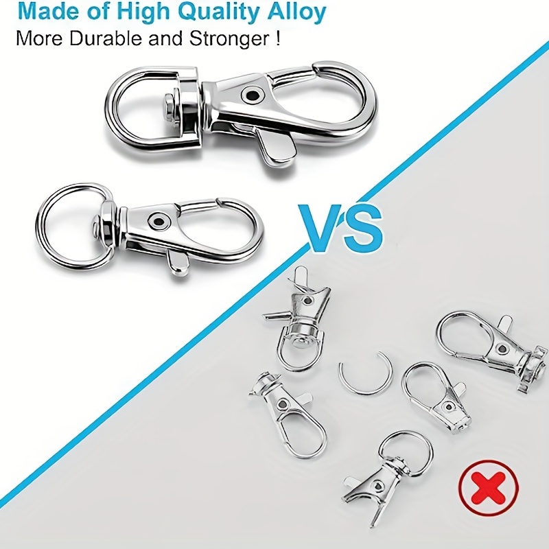 5pcs/lot Metal Swivel Hooks Lobster Claw Clasps, Split Keychain Rings Part  with Chain for Lanyard Supplies