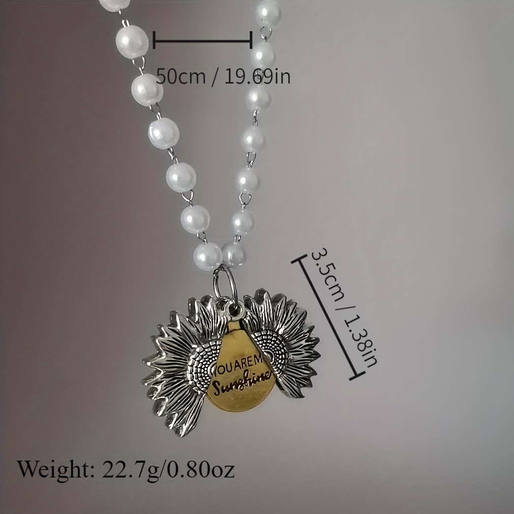 Sunflower pearl clearance necklace