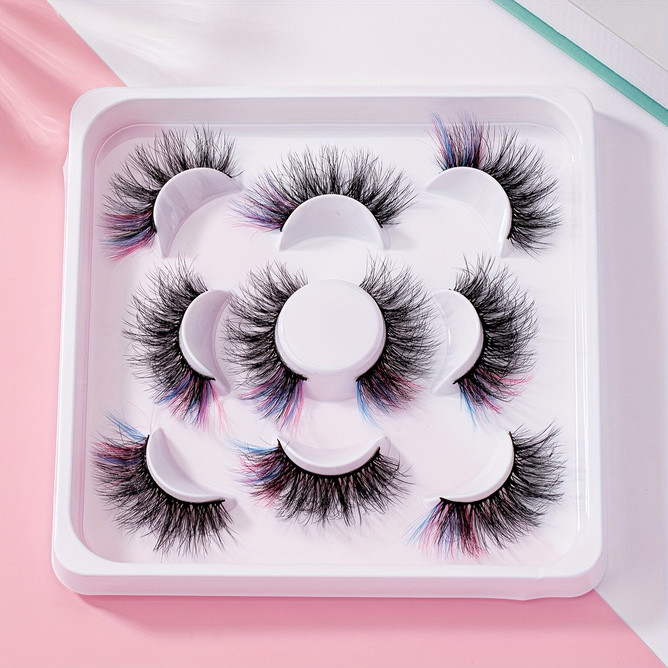 Sparkle Color Faux Mink Eyelashes Simulation Thick Colored - Temu
