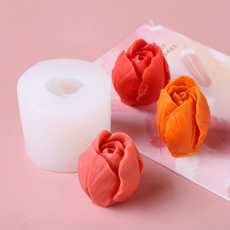 

1pc Silicone Mold, Tulip Bud Shaped Scented Candle Mold, Drop Glue Soap Scented Candles Gypsum Mold, Home Decorations, Diy Supplies, Home Decorations