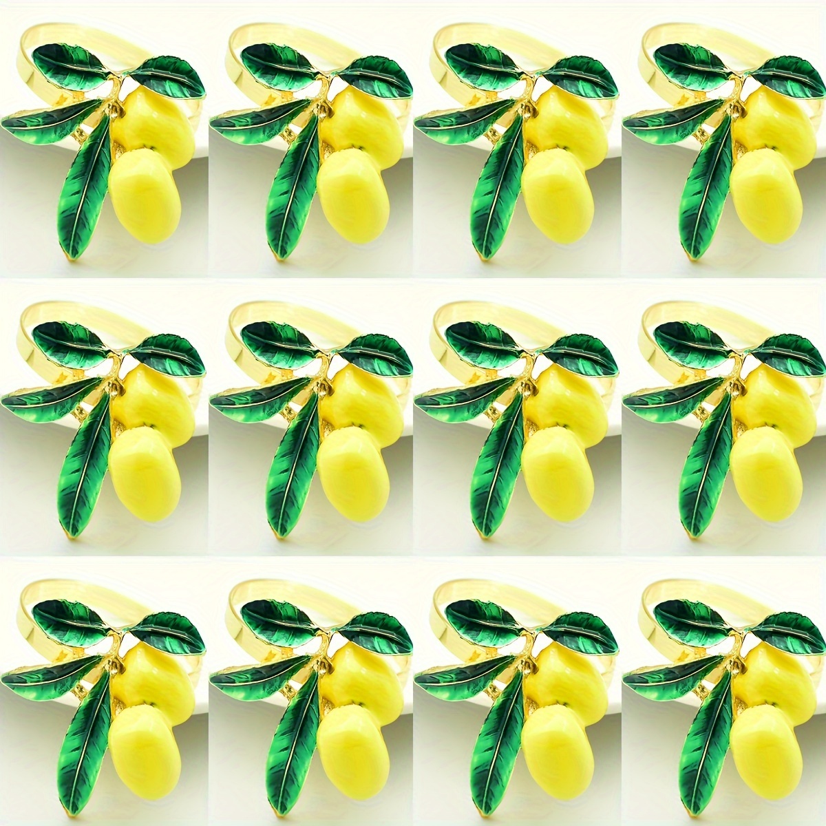 Image of 12pcs 6pcs 4pcs 2pcs Lemon Napkin Rings