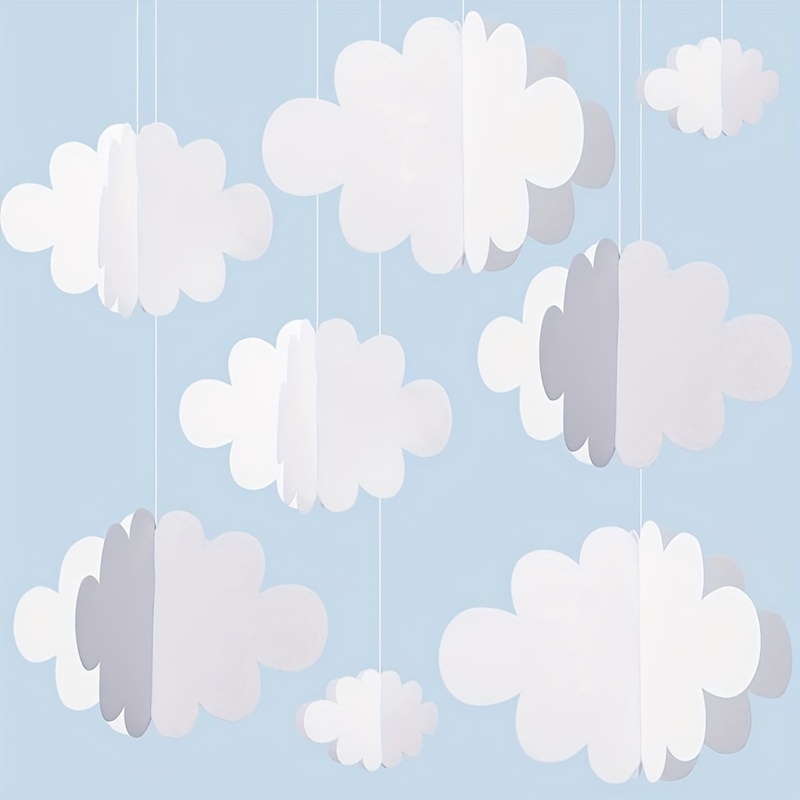 16 Pcs 3D Cloud Decorations Hanging Clouds for Ceiling Artificial Clouds  Props Fake Cloud Ornaments Wall Decor Clouds Imitation Decorations Baby