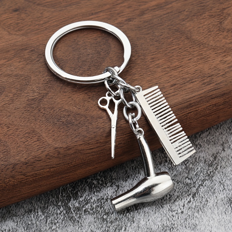 Adorable Mini Hairdressing Set Keychain Scissors Hair Dryer - Temu