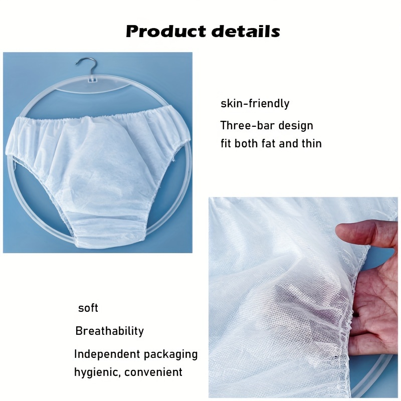 Women's Disposable Underwear, Women's Disposable Non Woven Underwear Paper  Panties Convenient Travel Hotel Spa Panties Travel Panties 50 Pieces :  : Health & Personal Care